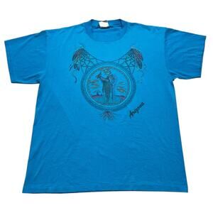 Vintage Native American Arizona Art 90’s Single Stitch T Shirt XL Blue Y2K